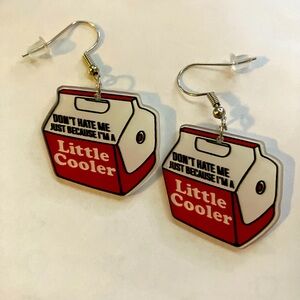 Gag gift earrings, a little cooler earrings, white elephant gift idea